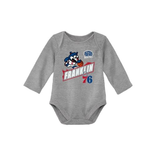 Philadelphia 76ers Baby HEATHERGREY Heat Style Long Sleeve Romper