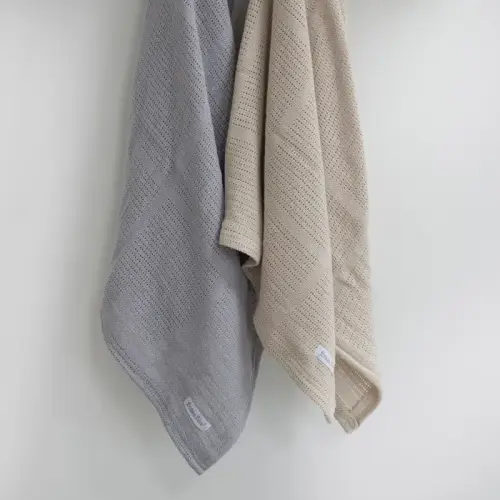 Bubba Nordic Cellular Blanket Grey/Sand | Baby Bunting AU