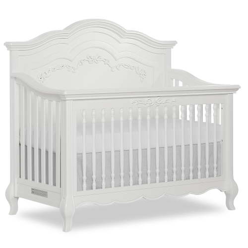Evolur Aurora 5-In-1 Convertible Crib In Frost , Greenguard Gold Certified, Features 3 Mattress Height Settings, Sturdy And Spacious Baby Crib, Wooden Furniture
