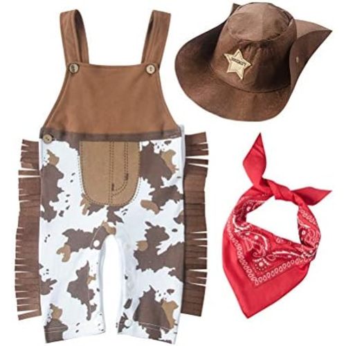 LXKIKMM May's Baby Baby Toddler Boys The Cowboy Romper Halloween Dress up Children's Clothing
