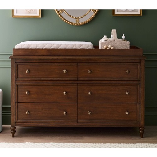 Chris Loves Julia Turned Wood 6-Drawer Dresser & Topper Set (56w x 19d")