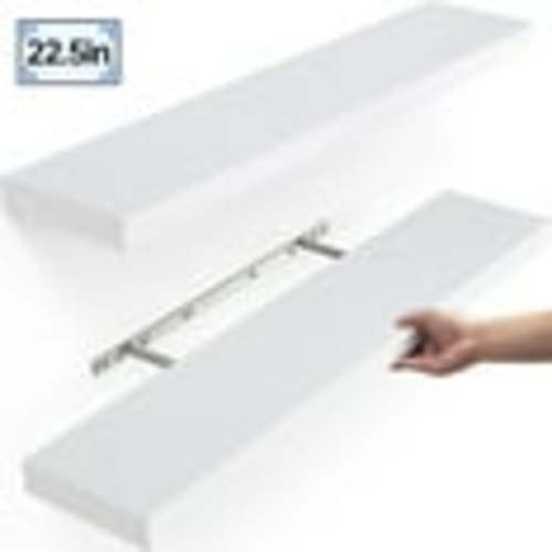 Ophanie 22.5 inch Wood Floating Shelves Wall Mounted Shelves, 6.7 x 23 Inch, White, Set of 2