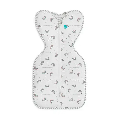 Love To Dream Swaddle Up Cotton Rainbow Dream 1 Tog White Size Small | Baby Bunting NZ