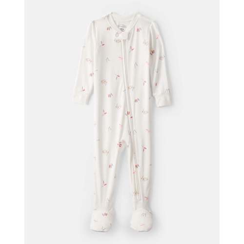Baby Girl Painting & Coloring Print PurelySoft Long-Sleeve 2-Way Zip 1-Piece Pajamas - Ivory - Carter's | Carter's