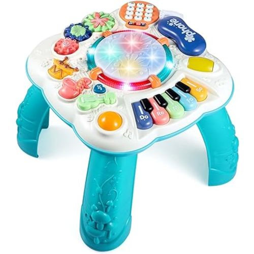Baby & Toddler Toys, Baby Activity Center 6 to 12-18 Month Old, Learning Musical Table Toys for 1 2 3 Year Old Boys Girls Gifts