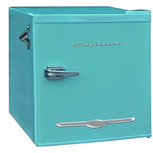 Frigidaire EFR176 Retro Compact Fridge with Chiller Mini Refrigerator with Built-in Bottle Opener for Office, Bedroom, Dorm Room or Cabin, 1.6 cu ft 16" D x 18" W x 18.5" H, Blue