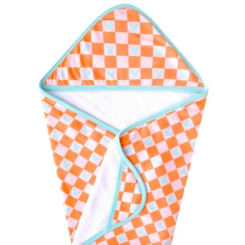 Premium Baby Knit Hooded Towel - Mickey Mouse Check