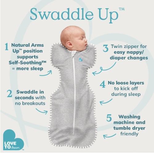 Swaddle Up™ 1.0 TOG Cotton White Dreamer