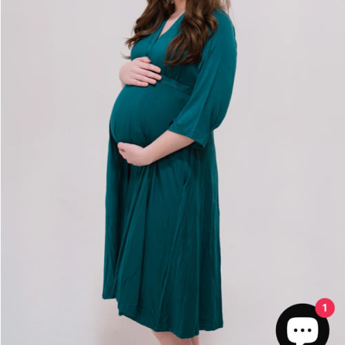 Amelia Labor & Postpartum Gown in Deep Teal – Lila