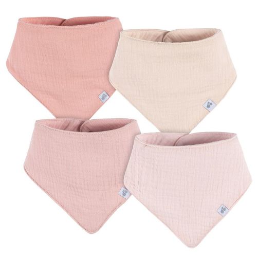 Baby Just Born® 4 Pack Solid Muslin Bandana Bibs