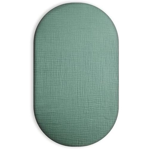 Muslin Changing Pad Sheets 1 Pack, 33" x 17", (Roman Green) | For Baby Boys and Girls; Fits Rectangle, Oval, and Hourglass Bassinet Mattresses or Moses Baskets; Machine Washable.