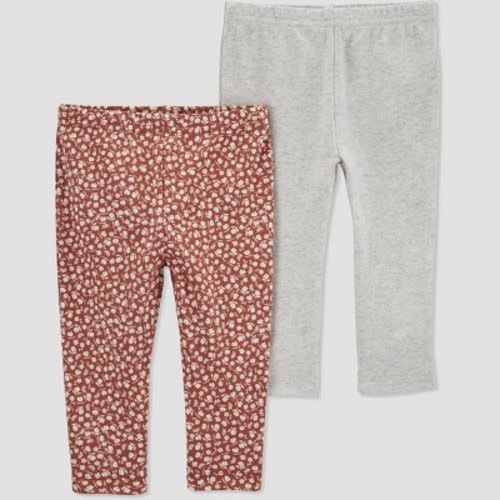 Carter's Just One You® Baby Girls' 2pk Floral Pants, Color: Gray | Brown, Size: 6M