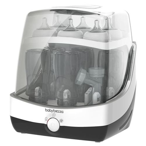 Baby Brezza 10 Minute Baby Bottle Sterilizer + Dryer - Superfast Electric Steam Sterilization - Universal Sterilizing for All Bottles, Pacifiers + Breast Pump Parts