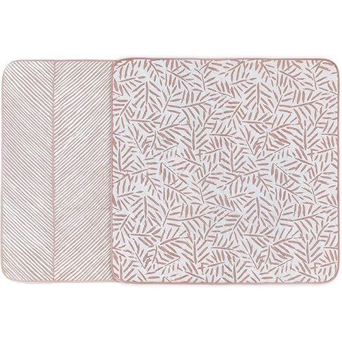 Toddlekind Portable Baby Mat – Organic Cotton 47" x 47" Reversible Indoor/Outdoor Playmat for Babies, Toddlers, Picnics, Patio, and Garden Use 0m+ Seashell (Pink)