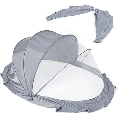 Orzbow Foldable Baby Mosquito Net for Bed with Blackout Canopy, Portable Crib Net Cover Tent for Cots, Playards and Playpen, 0-3 Years Kids Travel & Sleep Mosquito Mesh Cover, Dark Gray