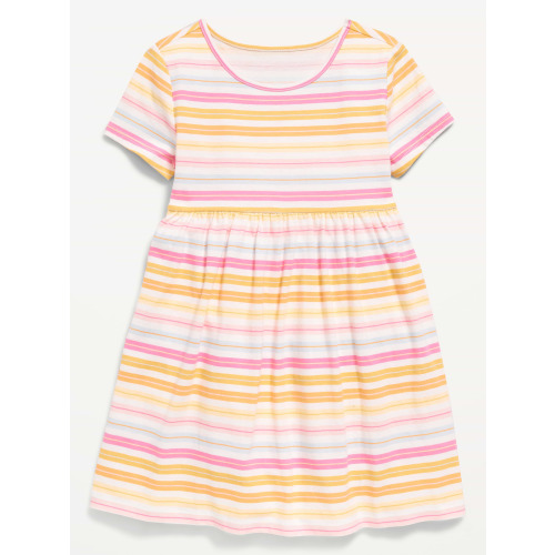 Printed Short-Sleeve Jersey-Knit Dress for Toddler Girls