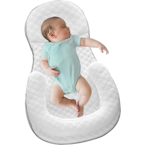 Baby Nests Baby Lounger Newborn Snuggle Nest Sleeping Bassinet for Baby 0-12M, Breathable Portable Co Sleeping Bed Adjustable Infant Soft Cotton Loungers for Travel Portable Infant Bed