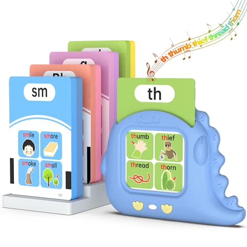 Phonics Talking Flash Cards for Toddlers 2-8, Digraphs CVC Blends Long Vowel Sounds Spelling Reading, Autism Toys, Montessori Toys with 252 Words, Preschool Kindergarten Language Learning Toys