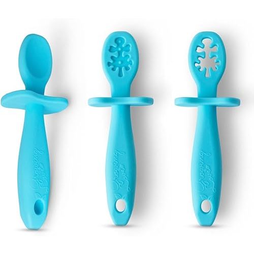 Baby Spoons Set, Self Feeding 6 months, Pre-Spoon, Baby utensils, training spoon, cuchara bebe, blw, 100% silicone