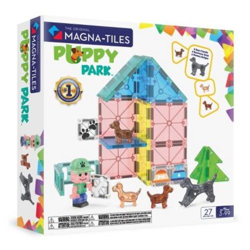 MAGNA-TILES Puppy Park: 27-Piece Magnetic Building Set for Math & Engineering Skills