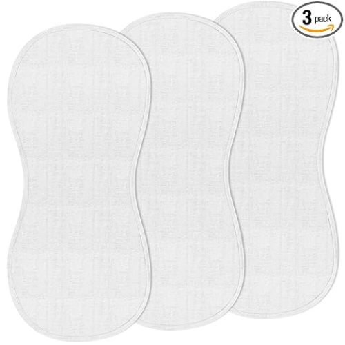 3 Pcs Changing Pad Liners Fits in Peanut Shape Changing Pad Waterproof Diaper Mats Organic Cotton Peanut Mats are Warm on a Baby's Back, Washable Reusable(Simple Style,White)