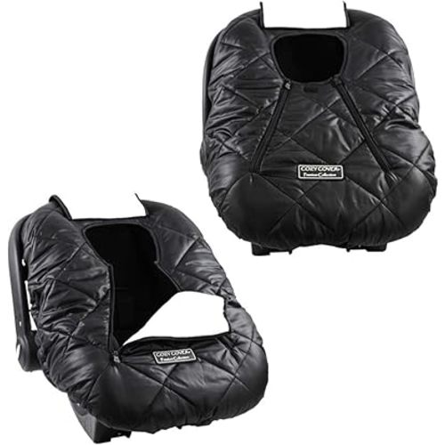 Cozy Cover Premium Infant Car Seat Cover (Black) with Polar Fleece - The Industry Leading Infant Carrier Cover Trusted by Over 6 Million Moms for Keeping Your Baby Warm
