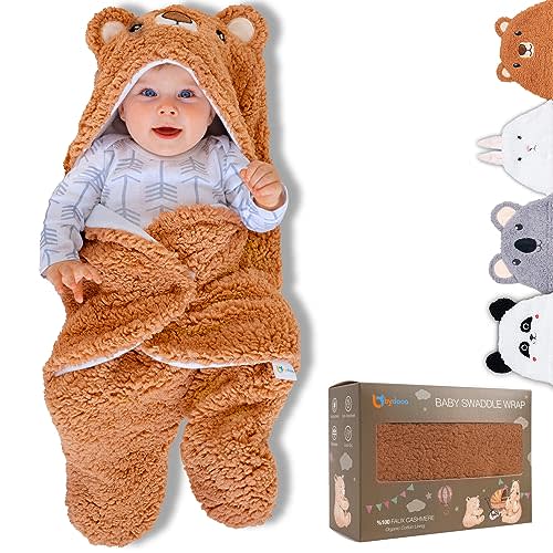 Baby Swaddle Blanket Bear 0-6 Months Cute Organic Ultra Soft Plush NewBorn Baby Essentials Must Have Infants Girls Boys Gender Neutral Stuff, Registry Gift Receiving Swaddling Wrap Clothes Shower Gift