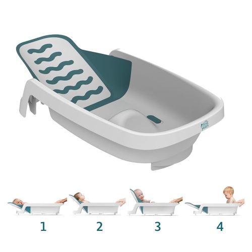 The First Years 4-in-1 Reclining Baby Bathtub - Adjustable Recline for Custom Comfort for Newborn to Toddler - All-in-1 Baby Bath Seat Adjusts as Baby Grows - Ages 0 to 24 Months