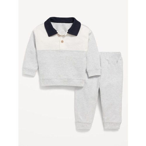 Long-Sleeve Jersey Knit Polo Shirt and Joggers Set for Baby - Size 12-18 months