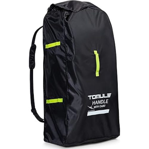 TOMULE Gate Check Stroller Bag for Airplane Travel,Waterproof Stroller Cover for Airplane Travel XL,Double Stroller Travel Bag for Airplane Padded(fits All Stroller, Black)