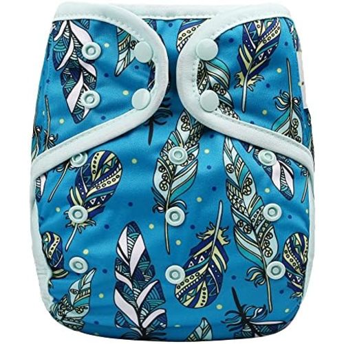OsoCozy One Size Reusable Cloth Diaper Covers - Adjustable Snap Fit & Double Leg Gussets. Fits Babies from 8-35 Pounds.