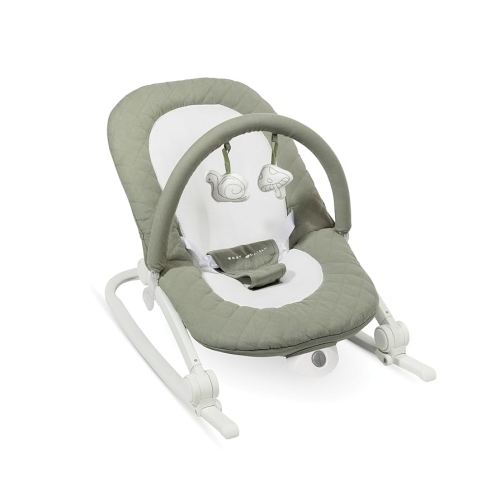 Baby Delight Aura | Deluxe Portable Rocker & Seat for Infants | Soothing Vibration & Sounds | Baby Rocker | Quilted Organic Sage