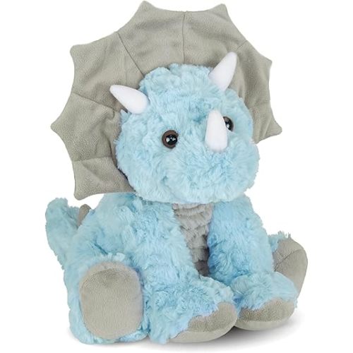 Bearington Lil' Tracer Plush Stuffed Animal Dinosaur with Rattle, 5 inch