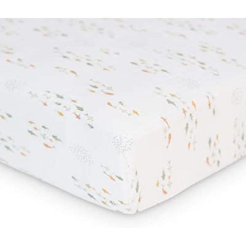 Lulujo Muslin Crib Sheets - Fitted Crib Mattress Sheets for Boys and Girls - 28"x 52", 1 Pack (Fish)