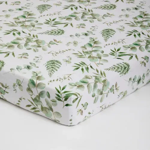 Bilbi Bamboo Cot Fitted Sheet Foliage | Baby Bunting AU