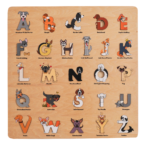 Dog Wooden Alphabet Puzzle