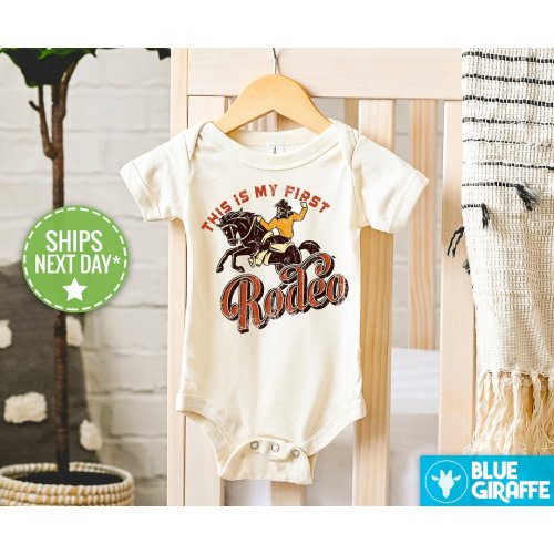 This Is My First Rodeo Onesie®, Horse Rodeo Baby Bodysuit, Cute Rodeo Onesie®