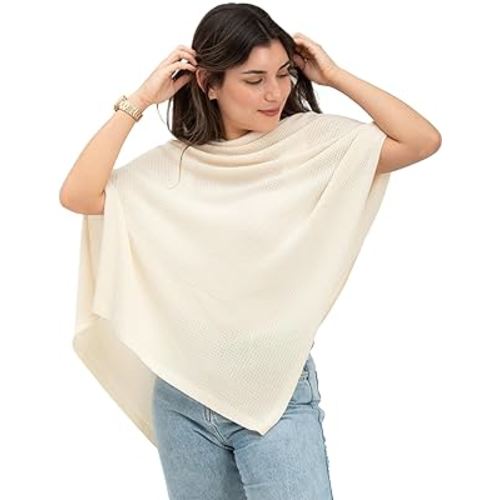 Breathable Nursing Cover Up for Breastfeeding - Privacy Nursing Covers - Newborn Essentials Must Haves - Improved Ponchy by Gold Mamas - Sand