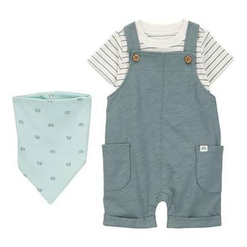 Baby Boy Carter's 3-Piece Striped Short Sleeve Tee, Shortall and Bib Set
