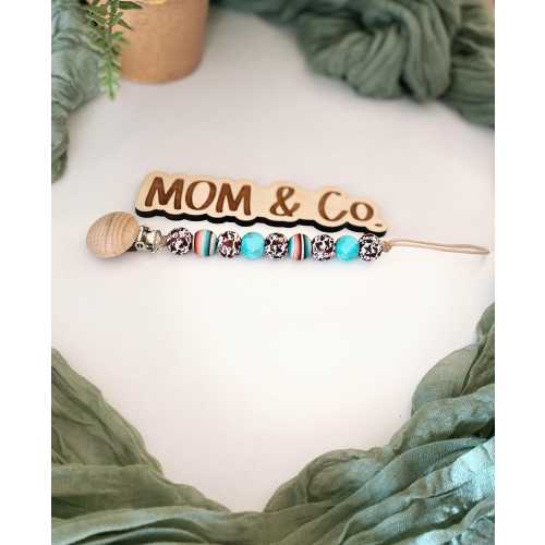 Western Pacifier Clips / Safe / Unique / Baby / Boy / Girl / Cute / Moms / Dads / Gifts for Baby / Baby Shower / Cowhide / Turquoise / Binky