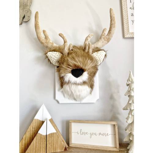 Plush Deer Wall Decor - Faux Taxidermy Woodland Nursery By ClaraLoo Creations