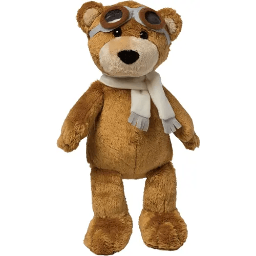 Manhattan Toy Aviator Teddy Bear 12" Stuffed Animal Plush with Soft Goggles and Scarf