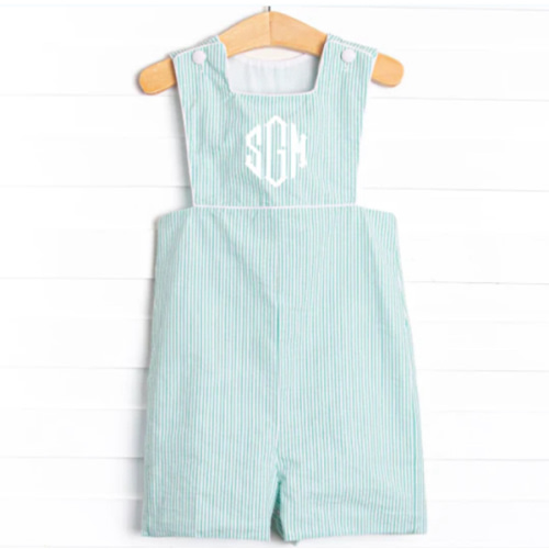 Seaside Seersucker Jon Jon, Green – Stitchy Fish