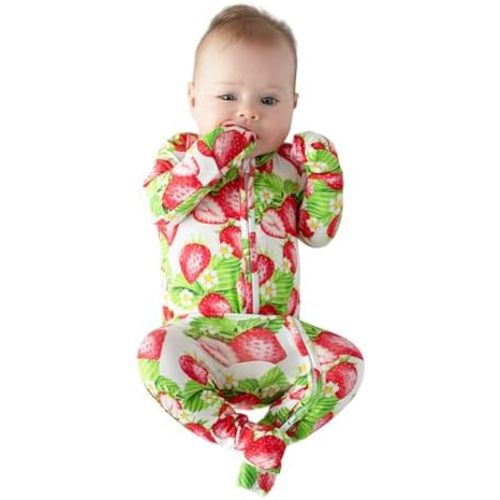 Posh Peanut Convertible Baby Sleepers - Girls Footless Baby Pajamas with 2 Way Zipper for Easy Diaper Changes