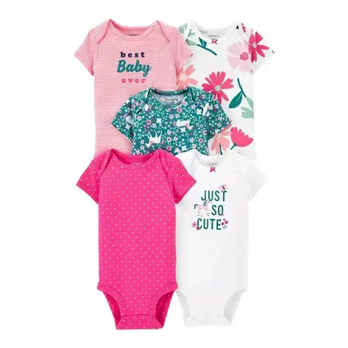Baby Carter's 5-Pack Short-Sleeve Bodysuits