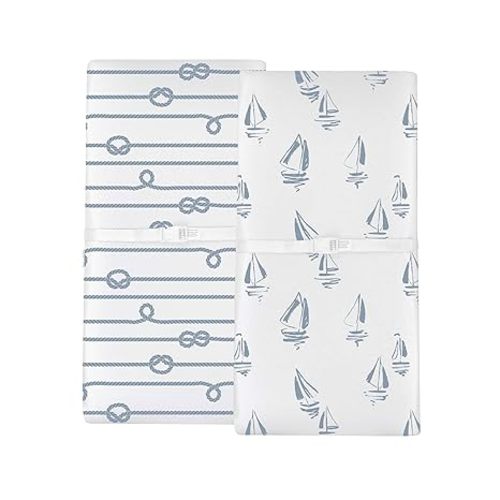 Ely's & Co. Changing Pad Cover Set | Cradle Sheet Set 100% Cotton Jersey Knit 2 Pack (Blue)
