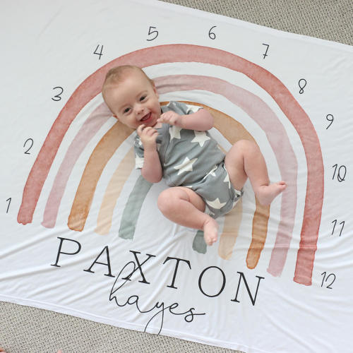 Rainbow Personalized Milestone Calendar | Neutral