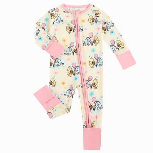 FancyPrince | Lovely Pink Bear Bamboo Zipper Bodysuit (0-3mon)