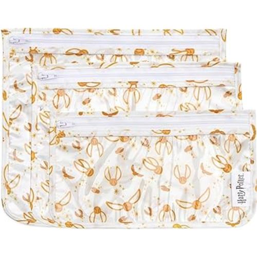 Bumkins Travel Bag, Toiletry, TSA Approved Pouch, Zip Bag, Quart Size Airline Compliant, Clear-Sided, Baby, Diaper Bag Organization, Makeup, Accessories, Packing, Set of 3 Sizes, Harry Potter