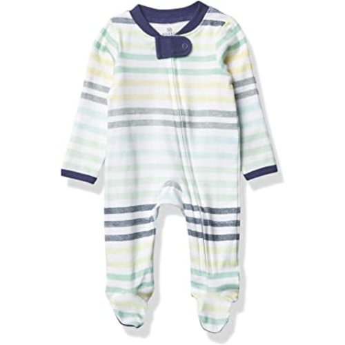 HonestBaby Sleep & Play Footed One-Piece Pajama Sleeper 100% Organic Cotton, Baby Boys